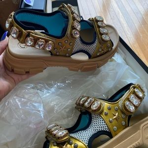 Chunky Gold Gucci Sandals